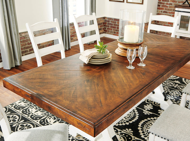 Valebeck Beige/White Rectangular Dining Set - DMV FurnitureDining Room Set