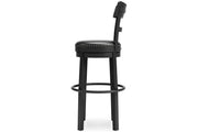Valebeck Black Bar Height Bar Stool - DMV FurnitureBarstool