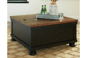 Valebeck Black/Brown Coffee Table with Lift Top - DMV FurnitureCoffee Table