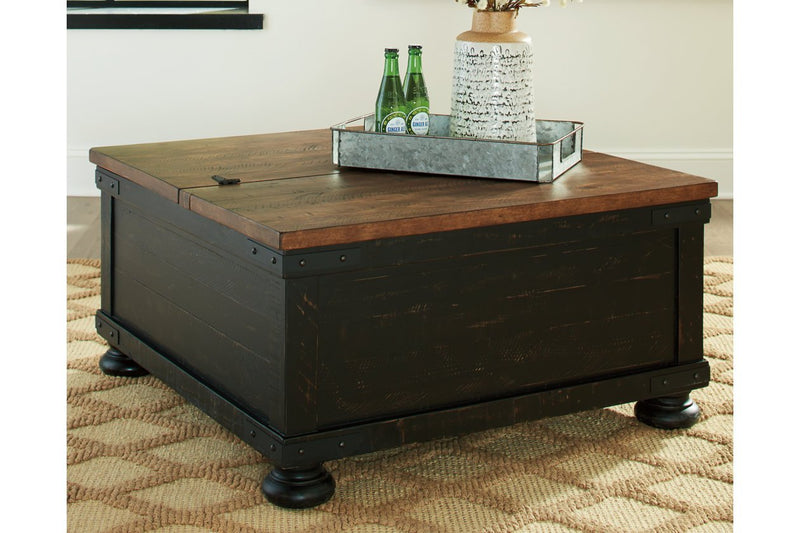 Valebeck Black/Brown Coffee Table with Lift Top - DMV FurnitureCoffee Table
