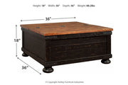Valebeck Black/Brown Coffee Table with Lift Top - DMV FurnitureCoffee Table