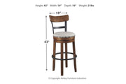 Valebeck Brown Bar Height Bar Stool - DMV FurnitureBarstool