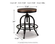 Valebeck Brown/Black Counter Height Bar Stool (Set of 2) - D546-224X2