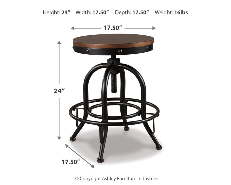 Valebeck Brown/Black Counter Height Bar Stool (Set of 2) - D546-224X2