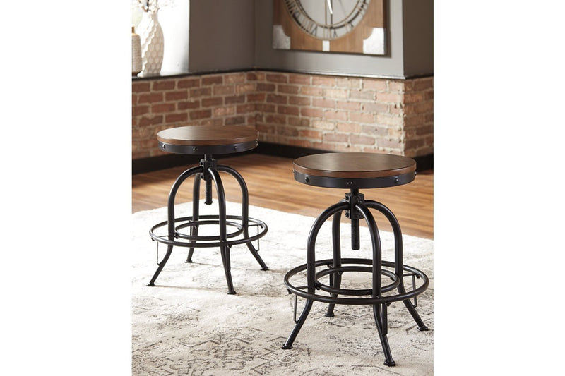 Valebeck Brown/Black Counter Height Bar Stool (Set of 2) - DMV FurnitureBarstool