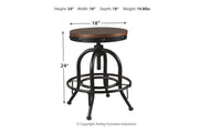 Valebeck Brown/Black Counter Height Bar Stool (Set of 2) - DMV FurnitureBarstool
