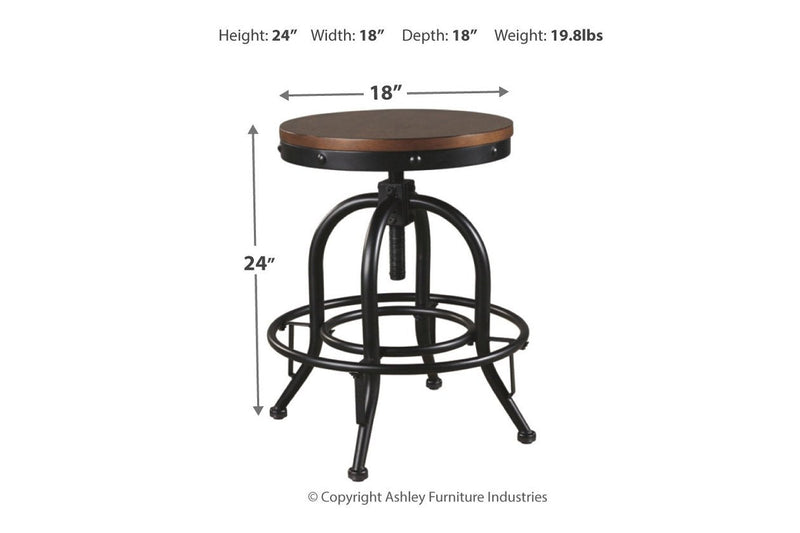 Valebeck Brown/Black Counter Height Bar Stool (Set of 2) - DMV FurnitureBarstool