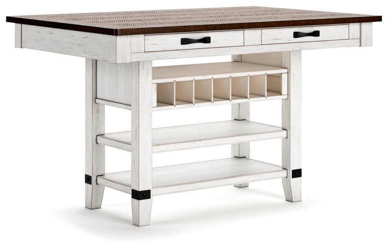 Valebeck Counter Height Dining Table and 4 Barstools - D546D14
