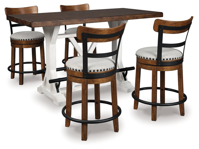 Valebeck Counter Height Dining Table and 4 Barstools in Brown - PKG002023
