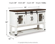 Valebeck Multi Counter Height Dining Table, 6 Barstools and Server - D546D32