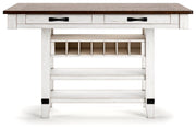 Valebeck Multi Counter Height Dining Table and 6 Barstools - D546D33