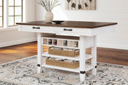 Valebeck Multi Counter Height Dining Table and 6 Barstools - D546D33