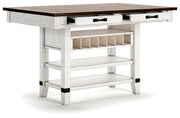 Valebeck Multi Counter Height Dining Table and 6 Barstools - D546D33
