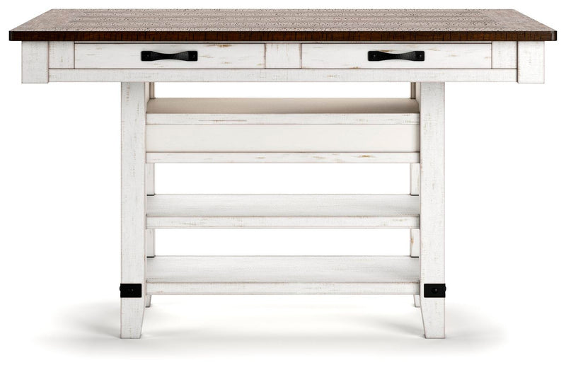 Valebeck Multi Counter Height Dining Table and 6 Barstools - D546D33