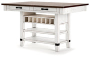 Valebeck Multi Counter Height Dining Table and 6 Barstools - D546D33