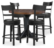 Valebeck Multi Counter Height Table and 4 Barstools - D546D25