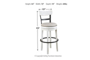 Valebeck White Bar Height Bar Stool - DMV FurnitureBarstool