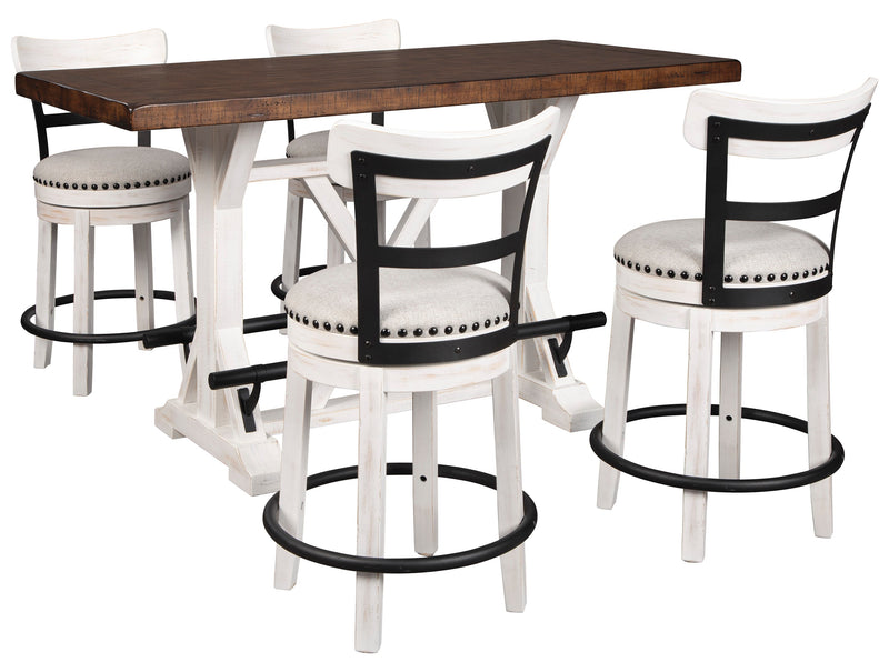 Valebeck White/Beige 5 - Piece Counter Height Set - DMV FurnitureCounter Height Set