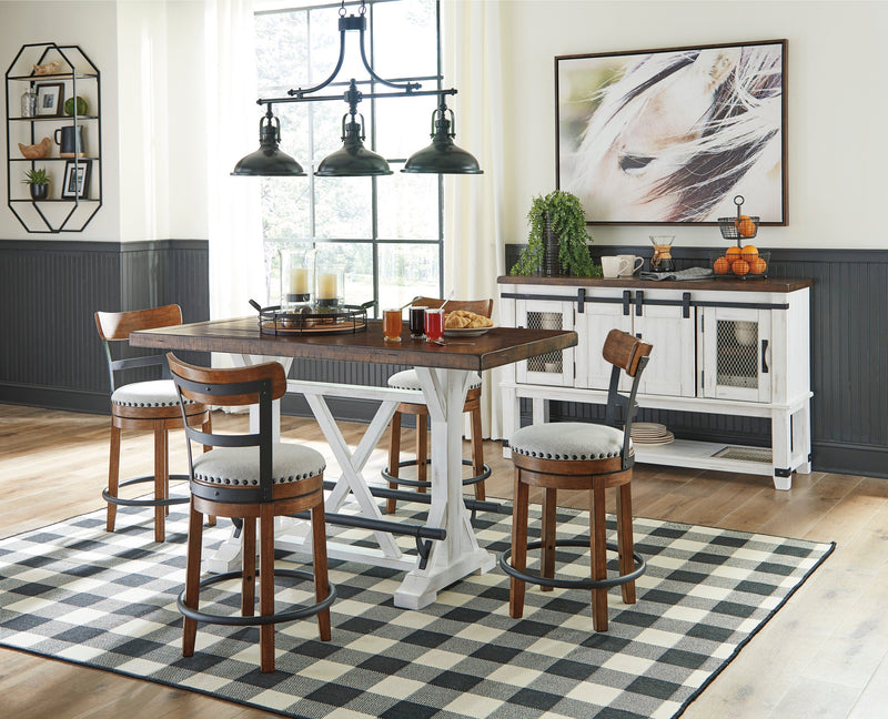 Valebeck White/Brown 5 - Piece Counter Height Set - DMV FurnitureCounter Height Set