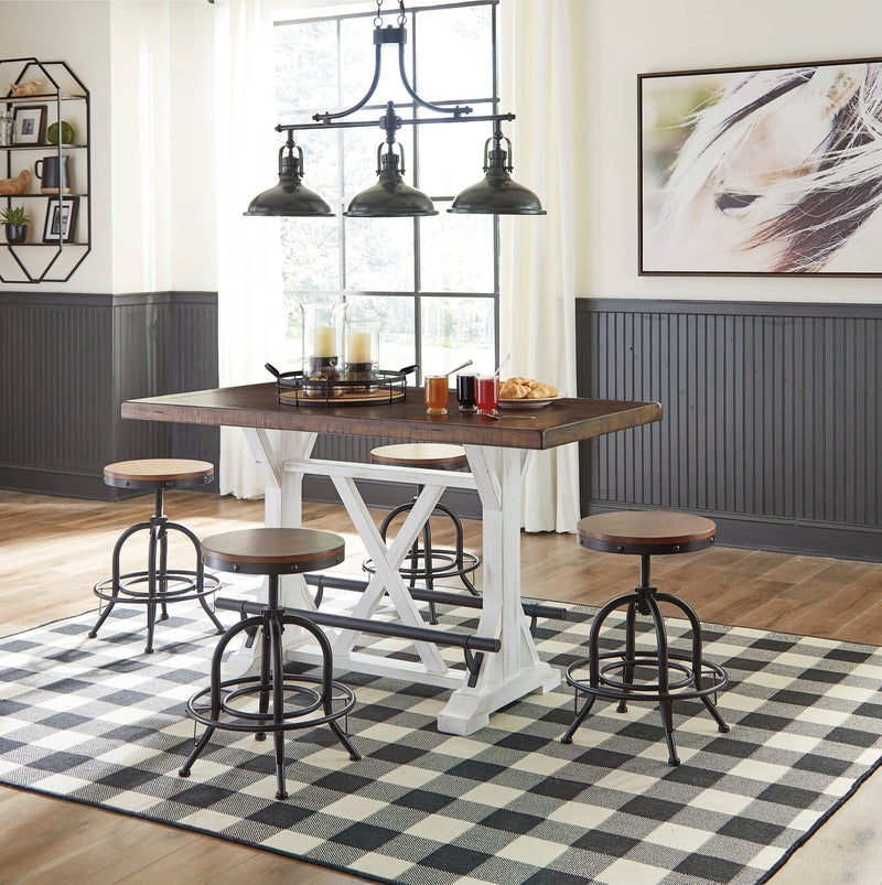 Valebeck White/Brown 5 - Piece Counter Height Set w/ Stools - DMV FurnitureCounter Height Set