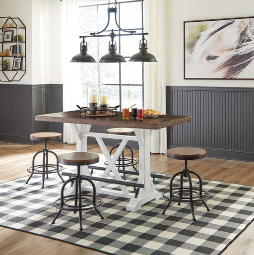 Valebeck White/Brown 5 - Piece Counter Height Set w/ Stools - DMV FurnitureCounter Height Set