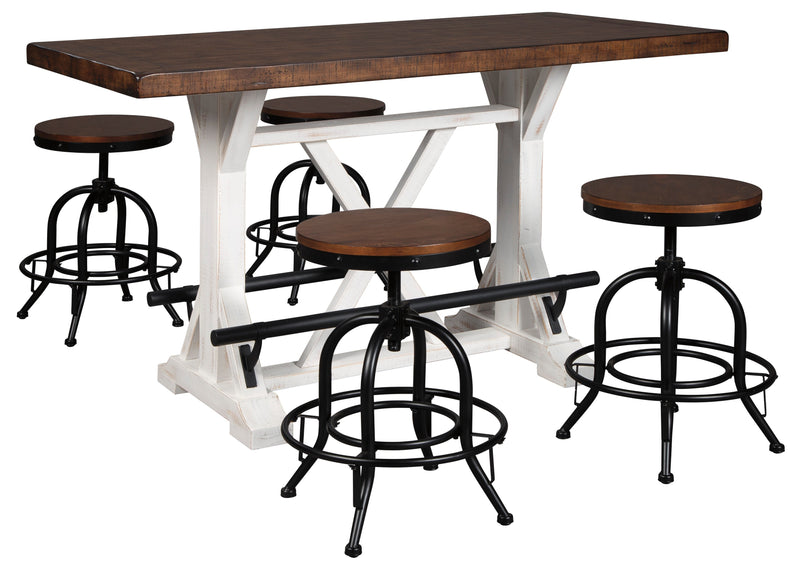 Valebeck White/Brown 5 - Piece Counter Height Set w/ Stools - DMV FurnitureCounter Height Set