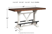 Valebeck White/Brown Counter Height Dining Table - DMV FurnitureCounter Height Table