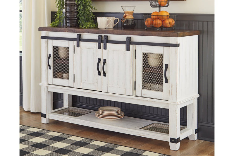 Valebeck White/Brown Dining Server - DMV FurnitureCabinet