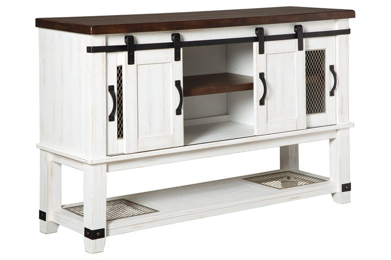 Valebeck White/Brown Dining Server - DMV FurnitureCabinet