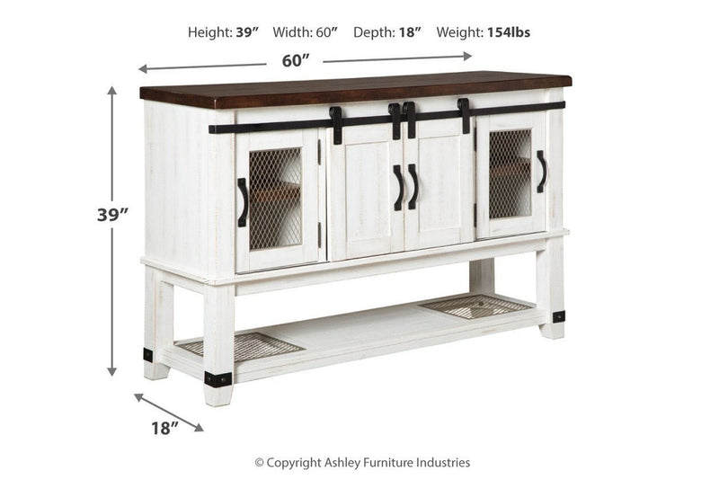 Valebeck White/Brown Dining Server - DMV FurnitureCabinet