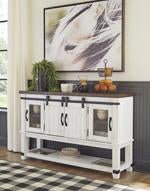 Valebeck White/Brown Dining Server - DMV FurnitureCabinet