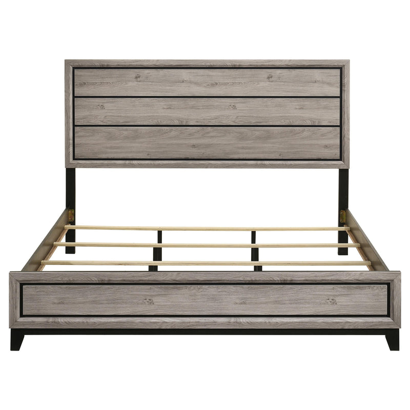 Valen Wood Eastern King Panel Bed Light Taupe - 215911KE