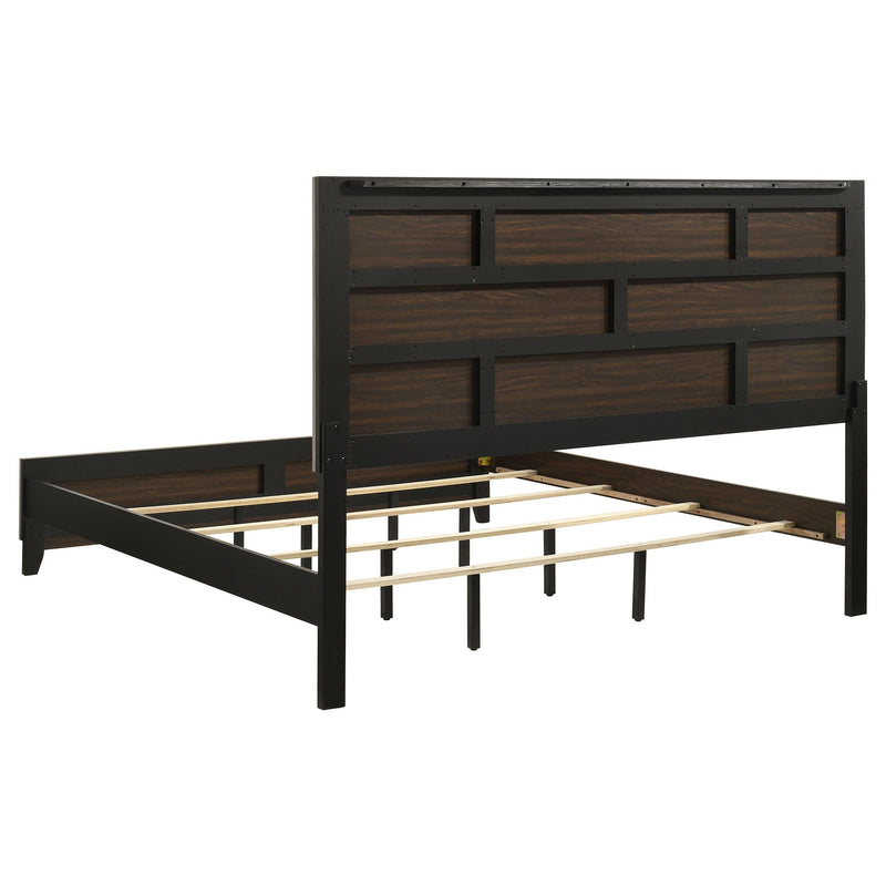 Valen Wood Eastern King Panel Bed Light Taupe - 215911KE