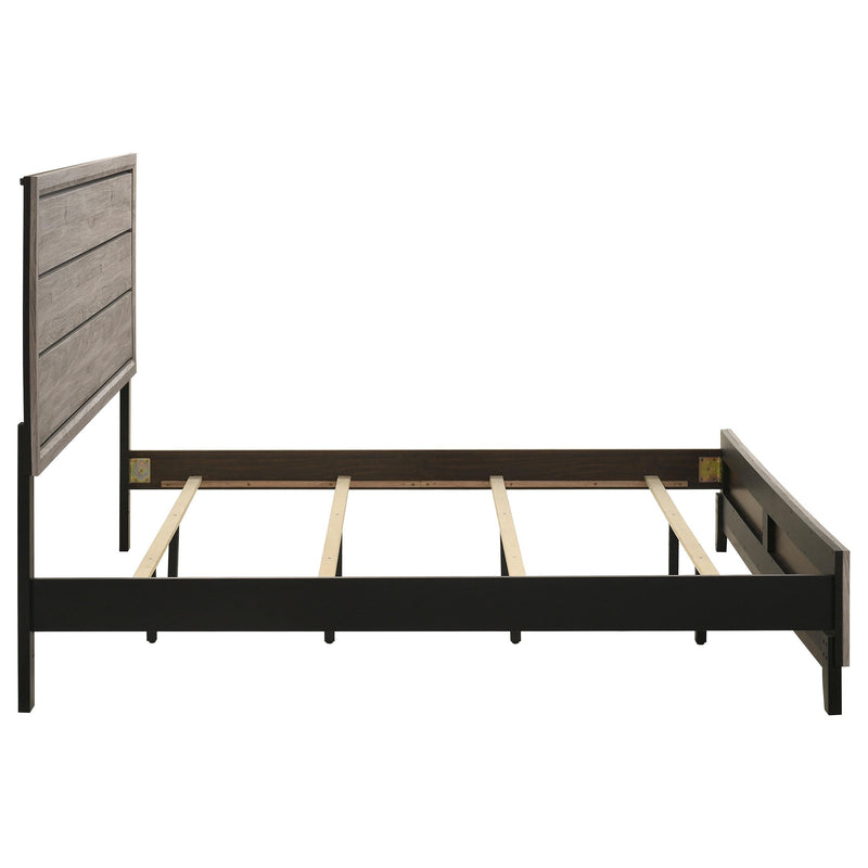 Valen Wood Eastern King Panel Bed Light Taupe - 215911KE