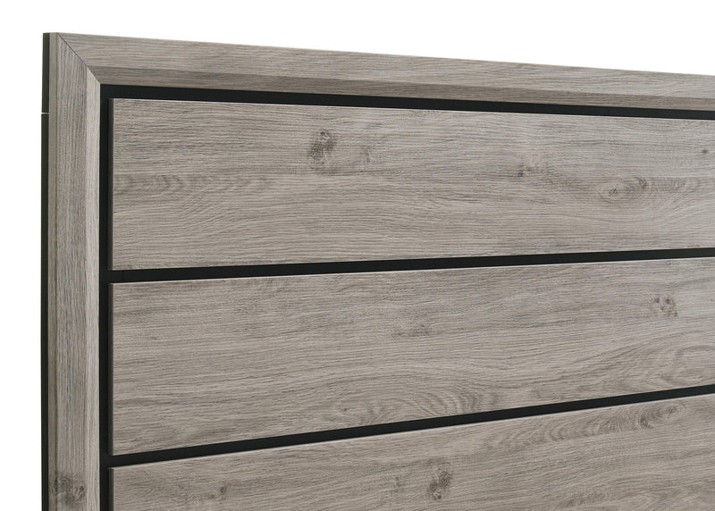 Valen Wood Eastern King Panel Bed Light Taupe - 215911KE