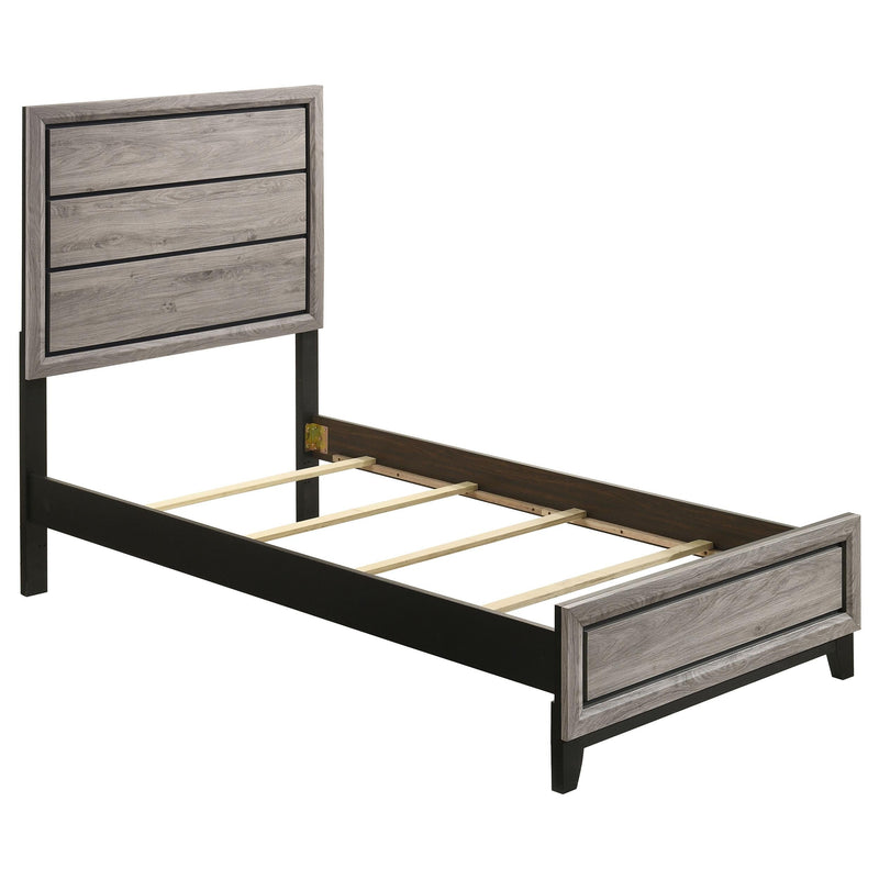 Valen Wood Twin Panel Bed Light Taupe - 215911T