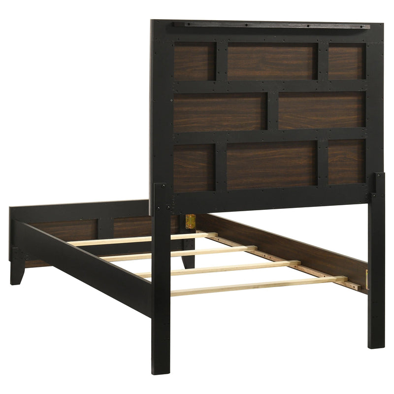 Valen Wood Twin Panel Bed Light Taupe - 215911T