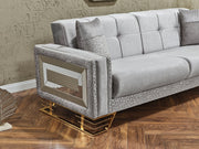 Valero Convertible Loveseat in Light Grey - 200-SER-VAL-STAR244-2