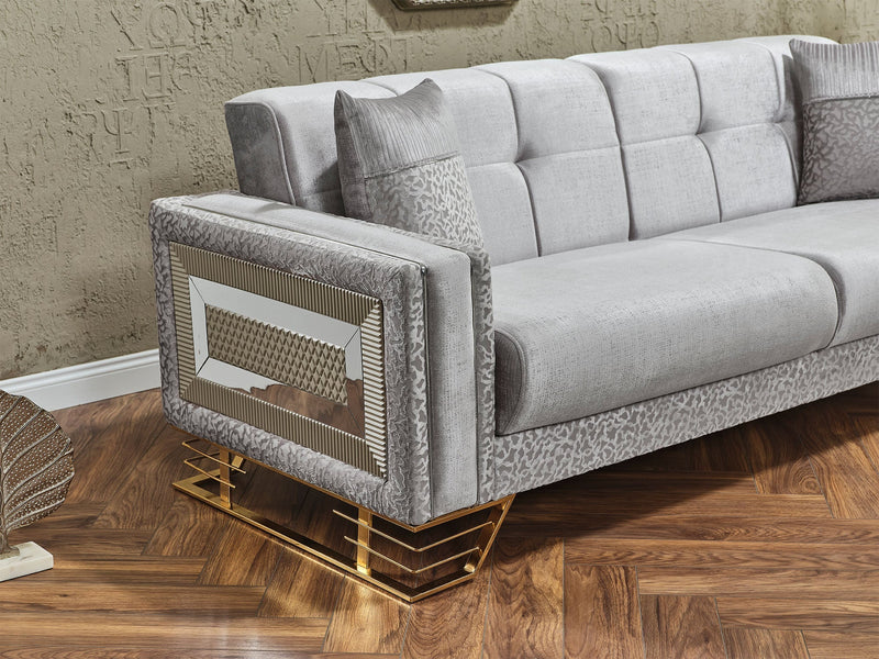 Valero Convertible Sofa in Light Grey - 200-SER-VAL-STAR244-3