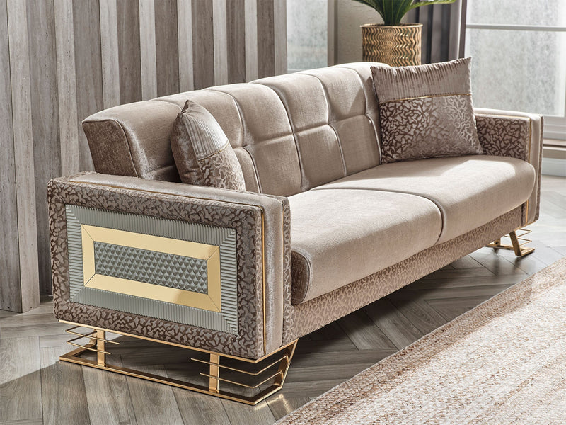 Valero Convertible Sofa in Light Grey - 200-SER-VAL-STAR244-3