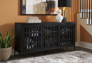 Vallisburg Black/Natural Accent Cabinet - A4000644