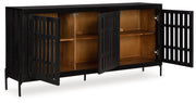 Vallisburg Black/Natural Accent Cabinet - A4000644