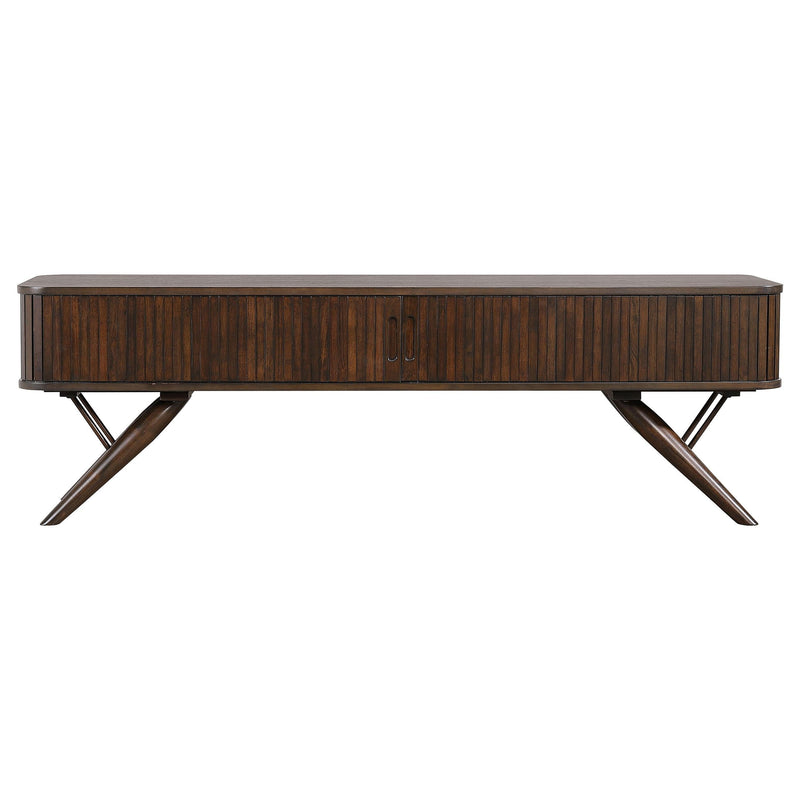 Valna Wood 71-inch TV Stand with Sliding Doors Walnut - 701713
