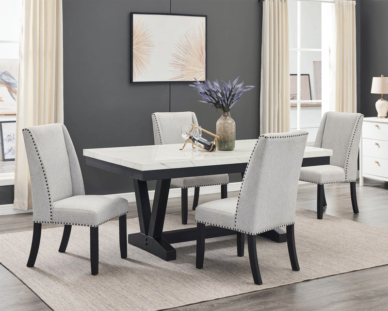 Vance Dove Faux Marble Dining Set - DMV FurnitureDining Room Set