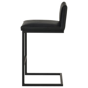 Vardon Genuine Leather Bar Stool Black (Set of 2) - 182226BLK