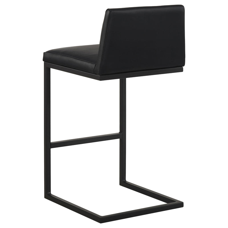 Vardon Genuine Leather Bar Stool Black (Set of 2) - 182226BLK