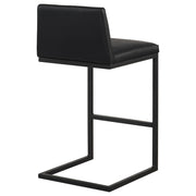 Vardon Genuine Leather Bar Stool Black (Set of 2) - 182226BLK