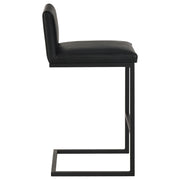 Vardon Genuine Leather Bar Stool Black (Set of 2) - 182226BLK
