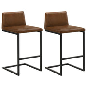 Vardon Genuine Leather Bar Stool Dark Brown (Set of 2) - 182226BRN
