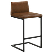 Vardon Genuine Leather Bar Stool Dark Brown (Set of 2) - 182226BRN